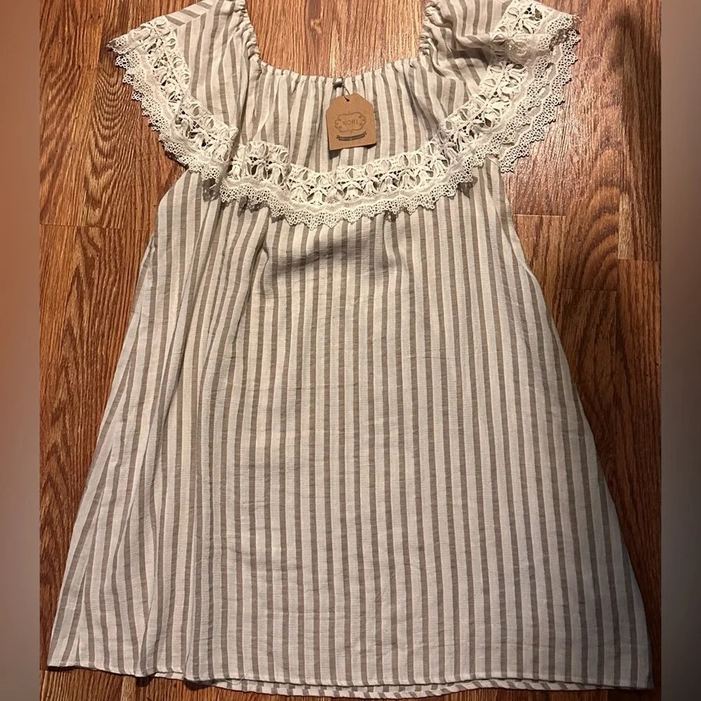 NWT Kori America striped tunic, size XL